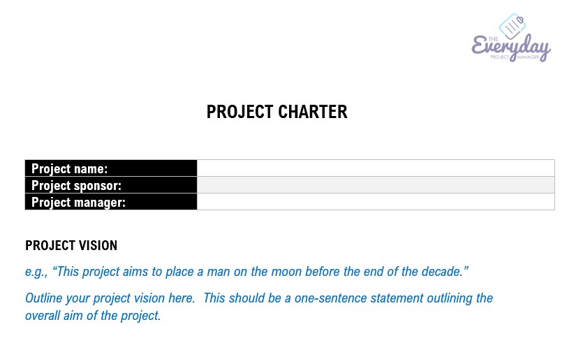 Image of the project charter